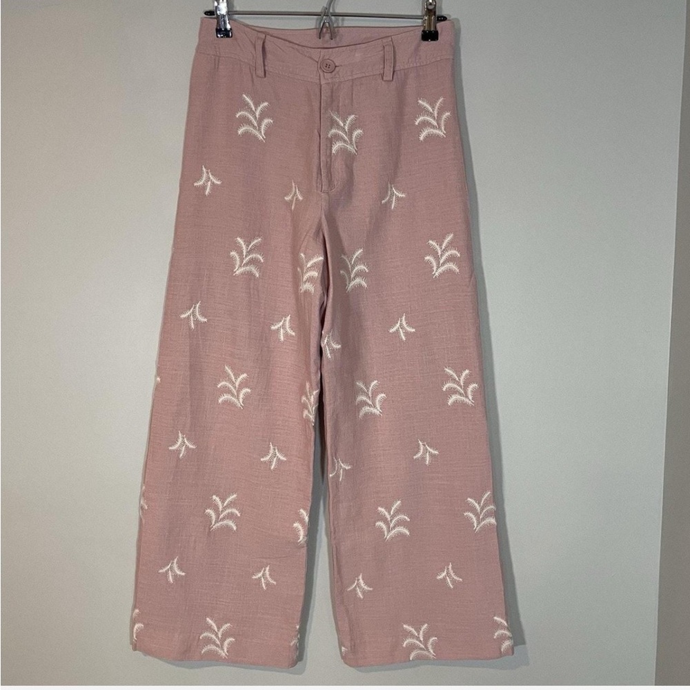 Elie Tahari Pink Embroidered Pants